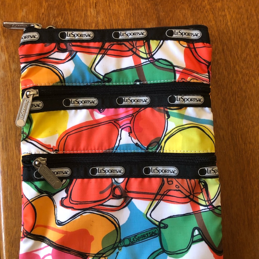 Lesportsac Kids Triple Zip Pouch - Red, Orange, Yellow, Green, Blue